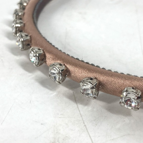 Miu Miu MIU Pearl Hair Accessory Headband Hairband Velour Women's Black - Picture 7 of 10